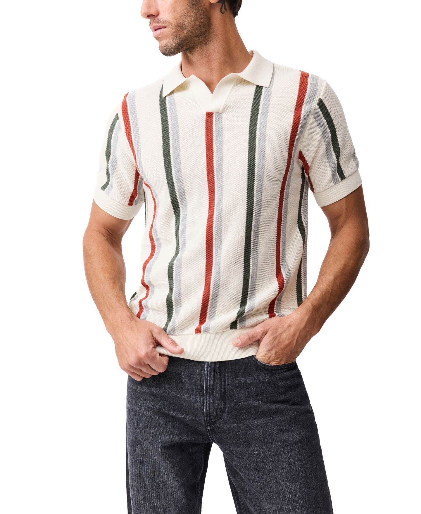 Мужское поло Rodd & Gunn Royce Hill Cotton Knit Polo Shirt, цвет: Кокосовый — фото 1