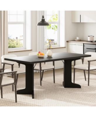Kitchen Table 71 inch Large Dining Table for 6 Farmhouse Kitchen Table for Dining Room, Home Office, Living Room