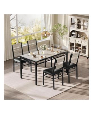 Kitchen Table Home Dining Table Set For 4 Wood Kitchen Table for Dining Room, Home Office, Living Room