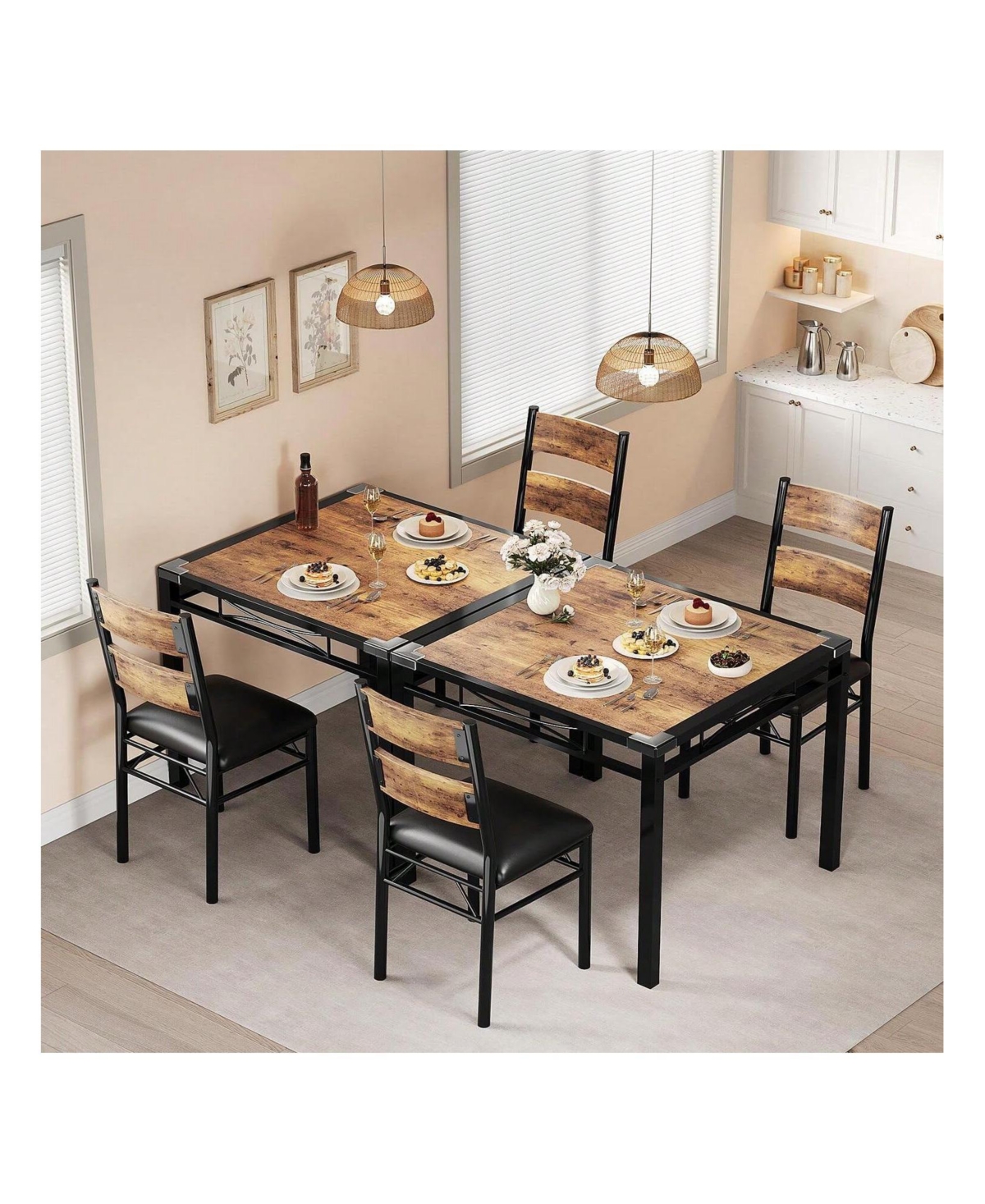 Gaomon Kitchen Table Home Dining Table Set For 2 Wood Kitchen Table for Dining Room, Home Office