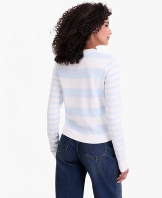 Women's Mixed-Stripe Crewneck Sweater