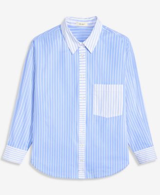 Women's Contrast Stripe Button-Down Shirt
