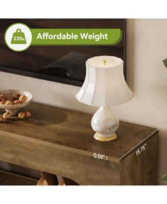 63" TV Stand for TVs up to 65 Inches, Entertainment Center with Large Open Storage, Rustic Natural TV Console