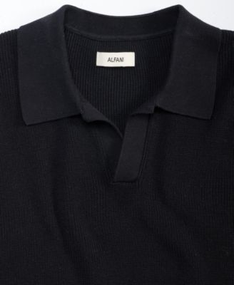 Men's Cotton Johnny Collar Short-Sleeve Sweater