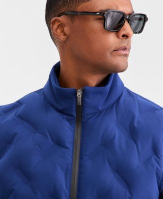 Men's Welded Alfatech Contrast-Trim Full-Zip Vest