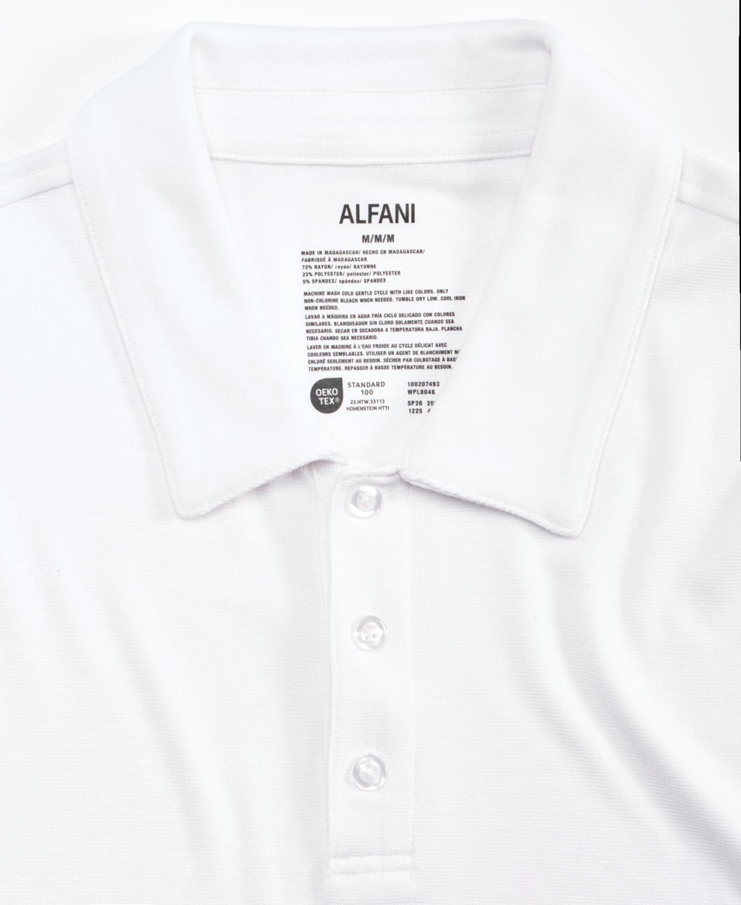 Мужское поло Alfani Alfatech Polo Shirt, цвет: Яркий белый — фото 5