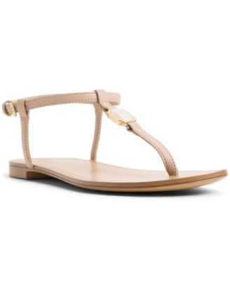 Women's Sandstone T-Strap Flat Sandals