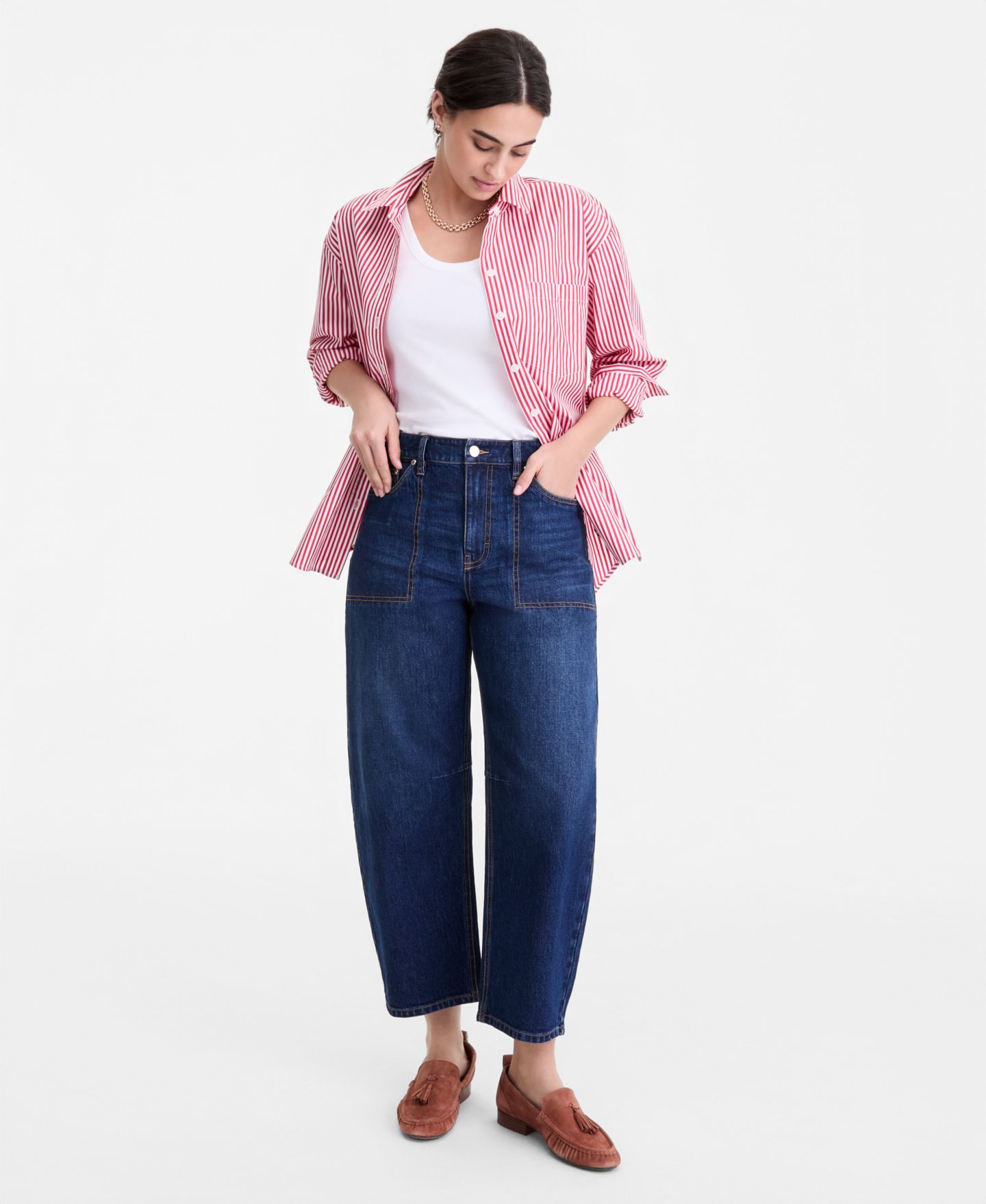 Женские джинсы On 34th Utility-Pocket Cropped Barrel-Leg, цвет: Варёный — фото 1