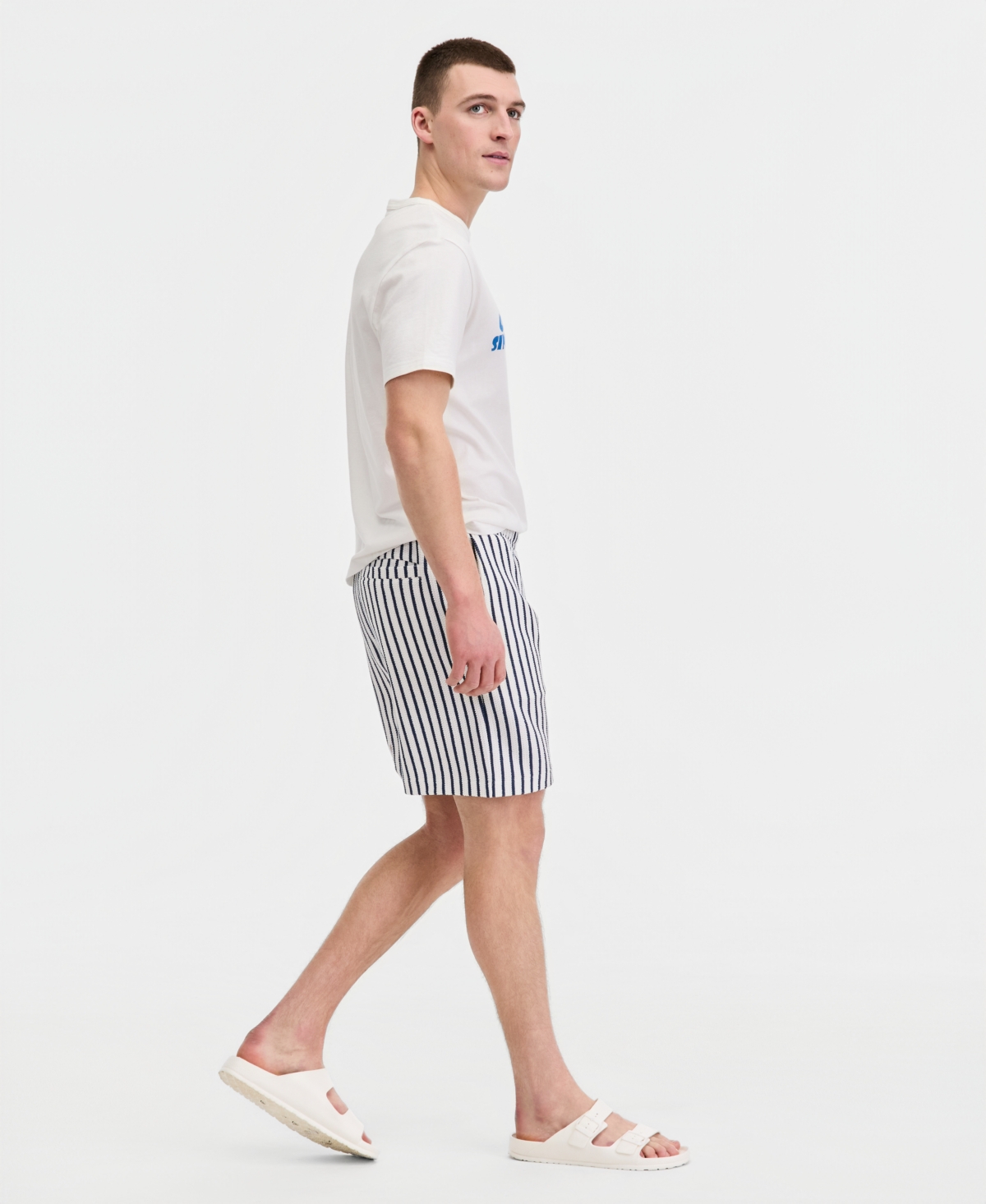 Sun + Stone Men's Jack Stripe 6" Pull-On Shorts, Macy's Exclusive