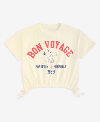 Girls' 4-16 Peanuts Bon Voyage Cinch-Hem T-Shirt