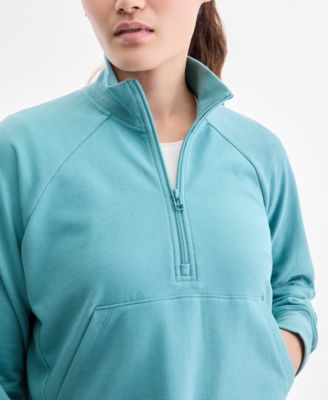 Women's Solid Fleece Quarter-Zip Sweatshirt