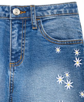 Girls' 5-20 Embroidered Denim Shorts