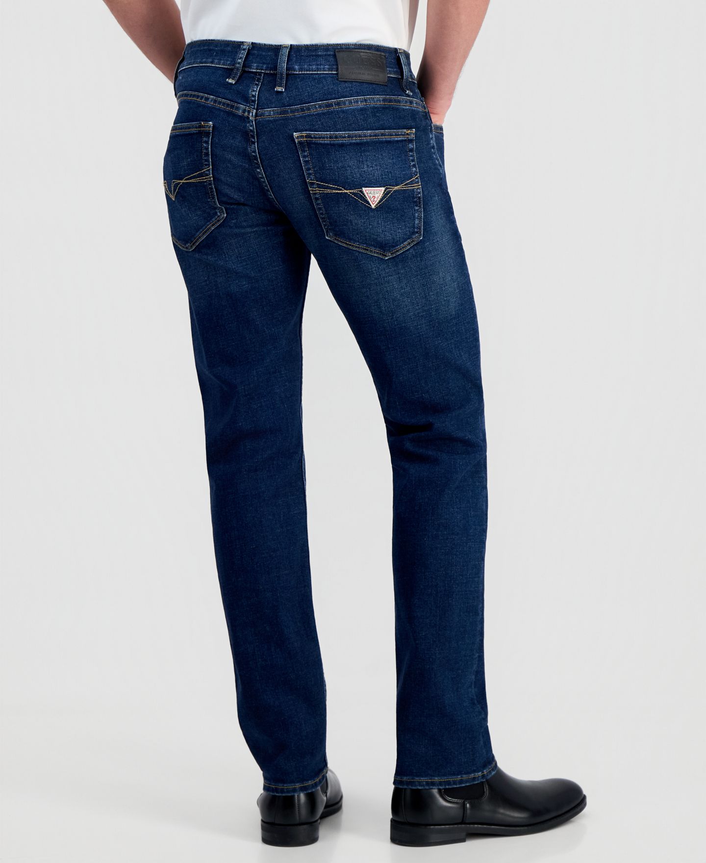 Мужские джинсы GUESS Slim Straight Fit, цвет: Синий — фото 4