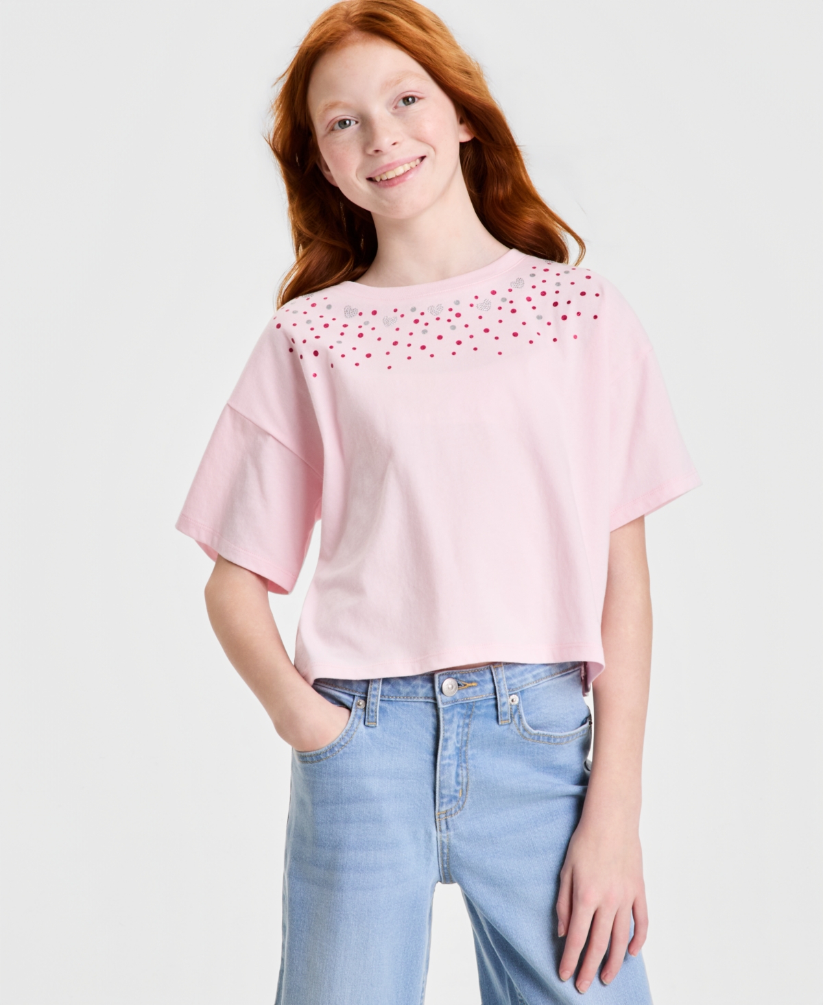 Epic Threads Girls' Xs-xl Gem Relaxed Cropped Tee, Macy's Exclusive