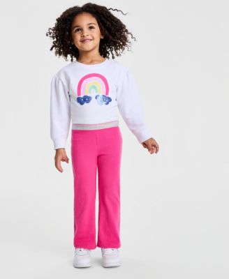 Epic Threads Baby and Toddler Girls Glitter-Waist Ribbed Flare Pants Macys Exclusive - Vivid Pink 20$