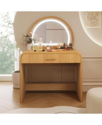 Streamdale 39" Lighted Mirror Vanity Table - Natural