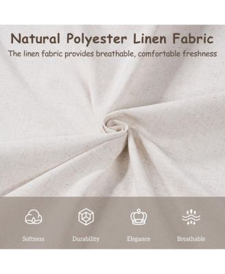 Twin Upholstered Platform Bed with Linen Pillow-Back Headboard