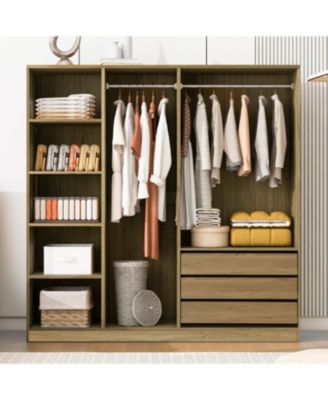 Modern Open Wardrobe with Drawers & Shelves