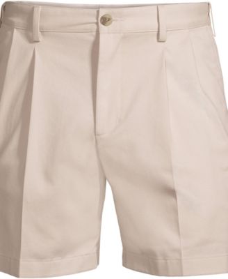 Men's No Iron 6" Comfort Waist Pleated Front Chino Short