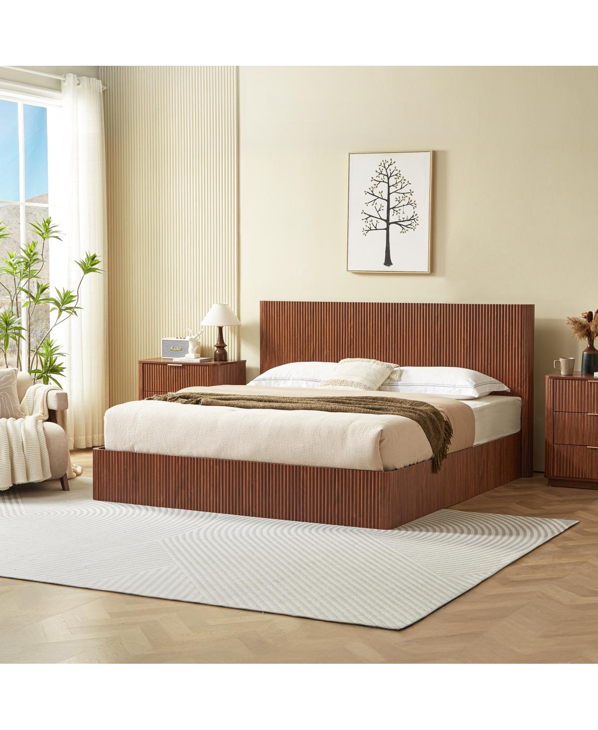 Streamdale Furniture King Size Lift Up Storage Bed Frame, Walnut
