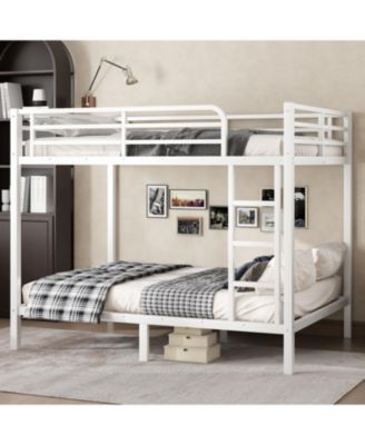 Metal Full Over Full Bunk Bed, Space-Saving