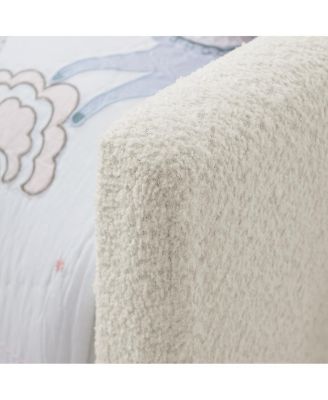 Twin Size Upholstered Platform Bed with Rabbit Ear Headboard