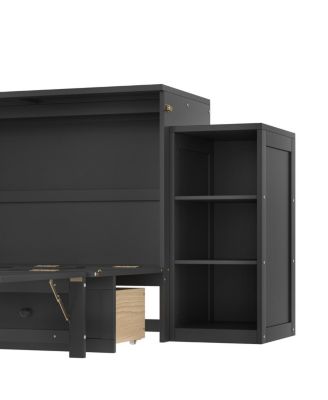 Full size Murphy bed with storage drawers & shelves