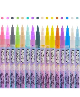 Pastel Acrylic Paint Pens  - Extra Fine Tip Brush Pens & Fabric Markers for Drawing & Art Supplies - Acrylic Paint Markers