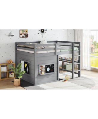 Streamdale Loft Bed with Slide, Bookshelf, Safety Rails