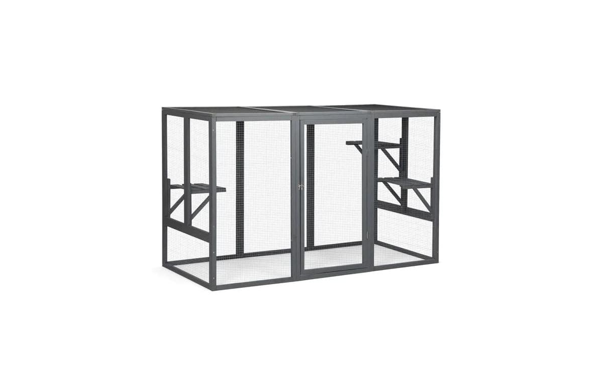 Zeus & Ruta Wooden Cat Cage