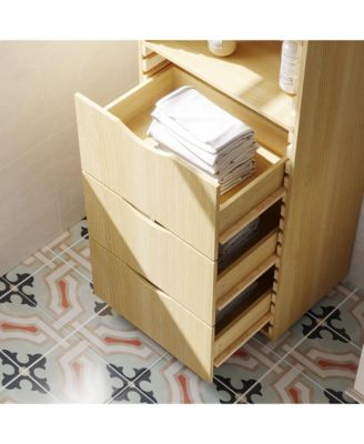 Bathroom Cabinet With 2 Adjustable Shelves & 3 Drawers