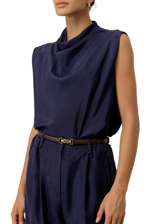 Женский топ LILYSILK Silk Habotai Sleeveless, цвет: Blueberry