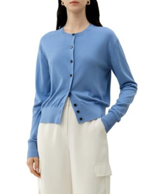 Women's Round-Neck Silk Cashmere Cardigan