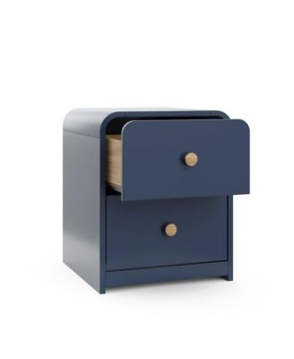 Next Santos 2-Drawer Nightstand (Midnight Blue with Brown)