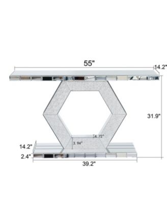 Crystal Hexagon Mirror Console Table