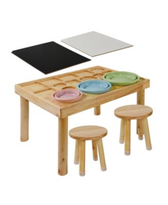 Toddler Sensory Table with 2 Chairs - Sand & Water Play