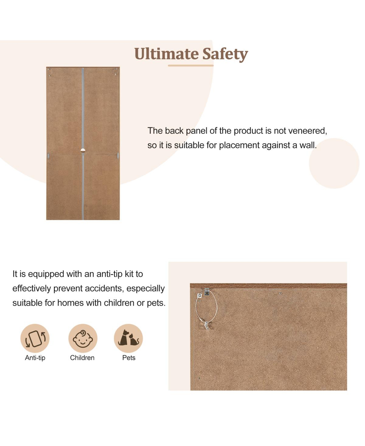 Streamdale Modern Bookshelf with Doors, 3-Tier Adjustable Shelves, Led Light, Walnut