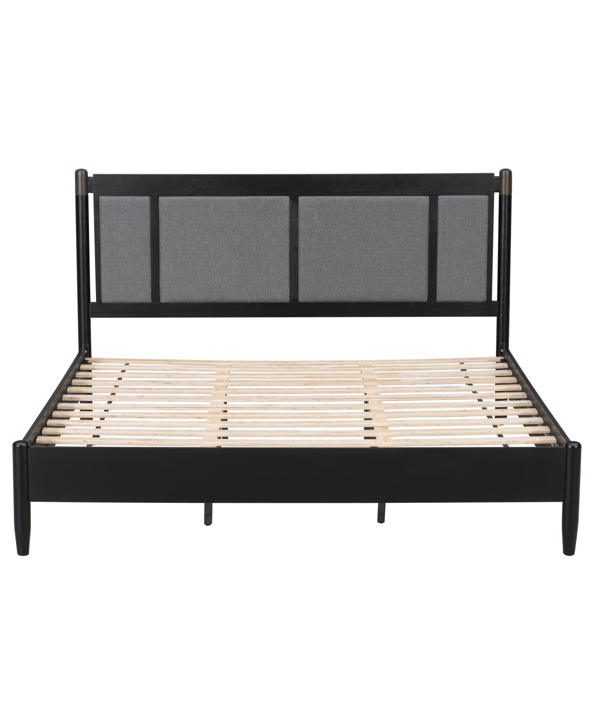 Streamdale Furniture Solid Wood King Bed, No Box Spring Needed