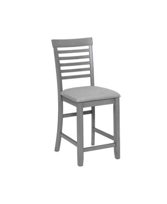 Dining Chairs Set of 4, Wooden Counter Height Chairs with Padded Seat, Gray