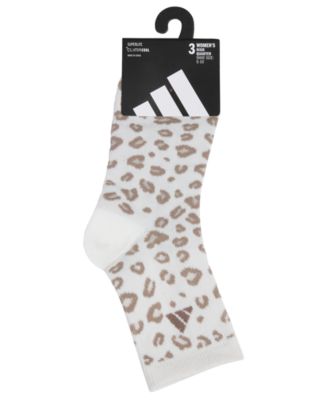 Women's Leopard Luxe Quarter High Socks, 3-Pack