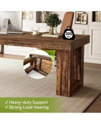 Two Person Desk, 86.6 Inches Extra Long Computer Desk, Double Computer Writing Table for 2 People, Wooden Large Desks Business Workstation