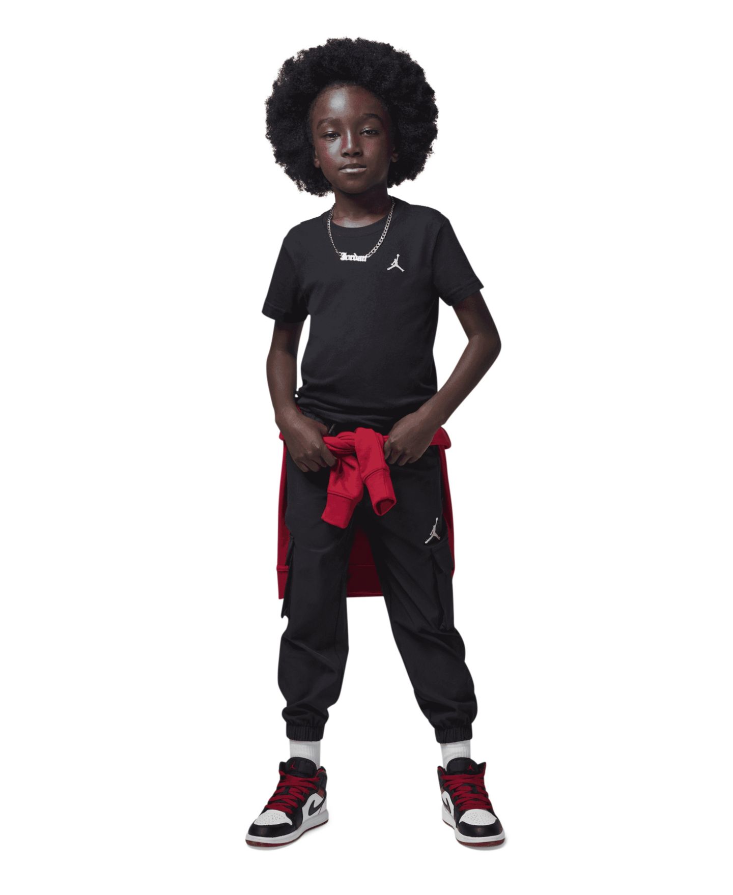 Футболка Jordan Jumpman Air Embroidered Short-Sleeve T-Shirt для мальчиков, цвет: Чёрный — фото 1