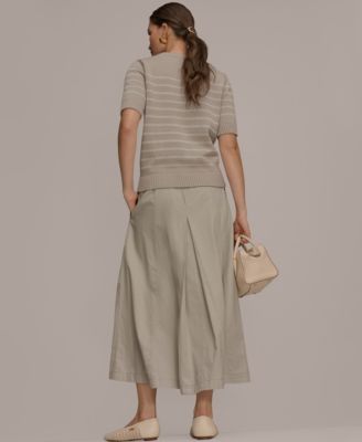 Women's Elbow-Sleeve Crew Neck Stripe Sequin Sweater