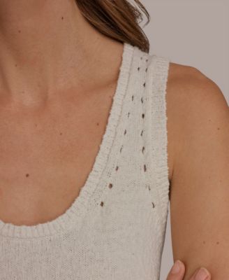 Women's Scoop Neck Pointelle Stitch Tank Top
