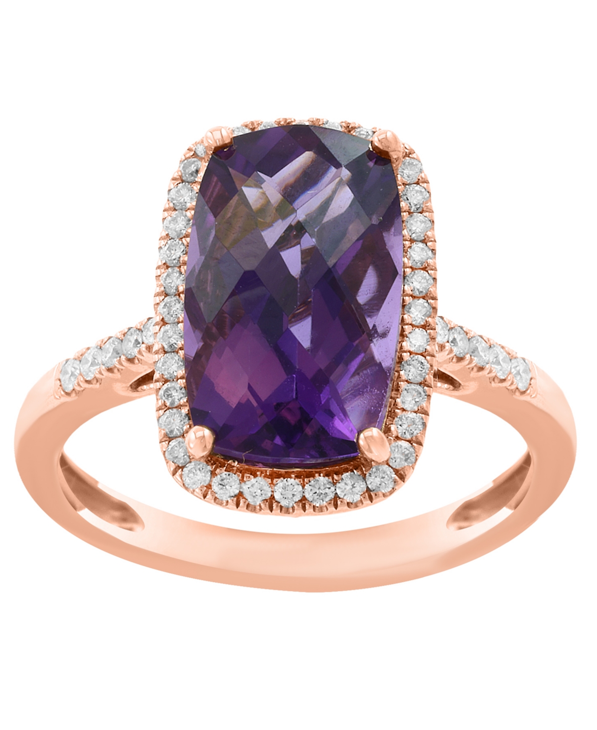 Effy Collection Amethyst (3 ct. t.w.) & Diamond (1/5 ct. t.w.) Ring in 14k Rose Gold
