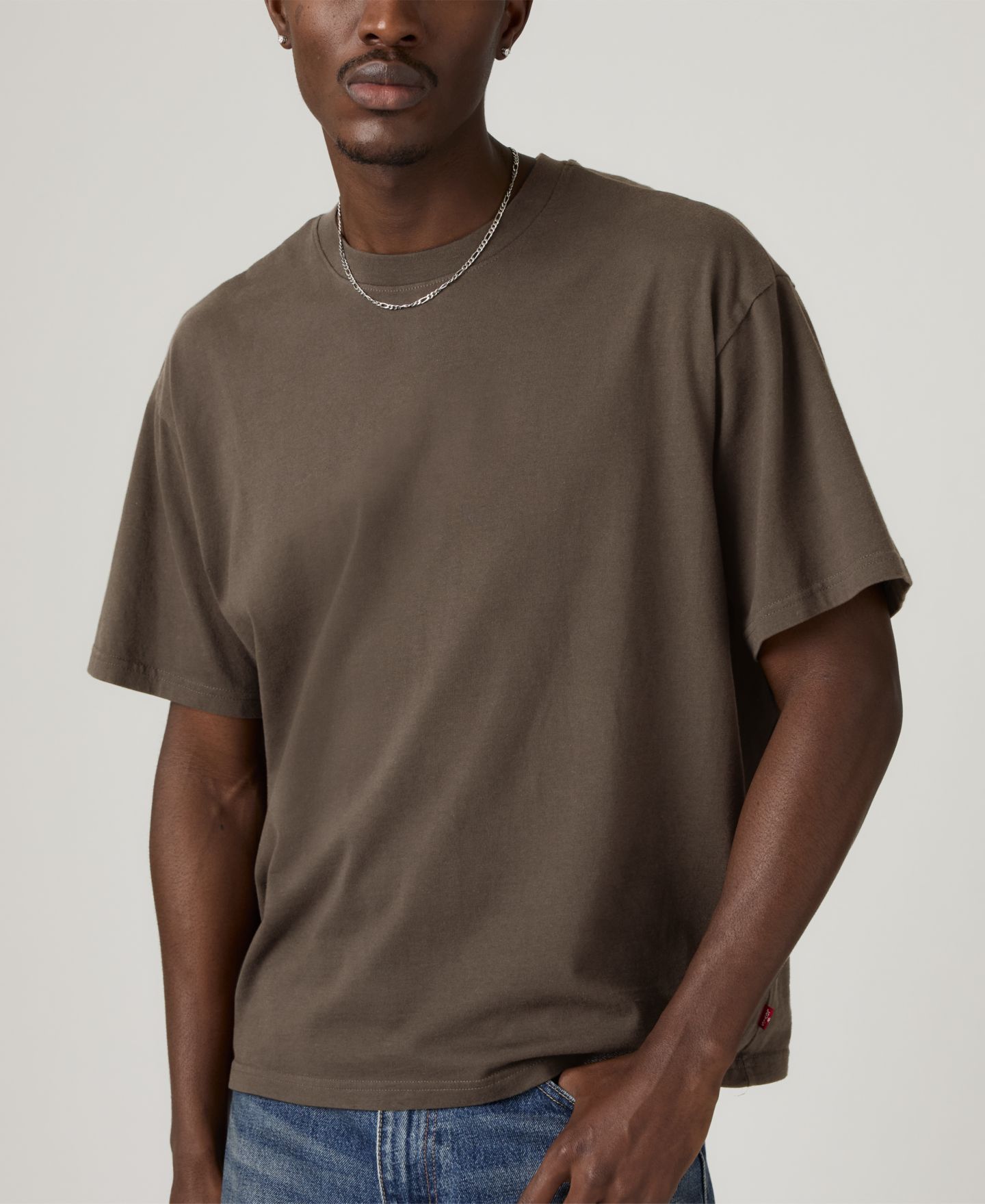 Мужская футболка Levi's Classic Cropped Boxy Short-Sleeve, цвет: Коричневый — фото 3