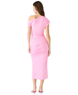 Women's Gracelyn Asymmetrical Shoulder Bodycon Midi Dress