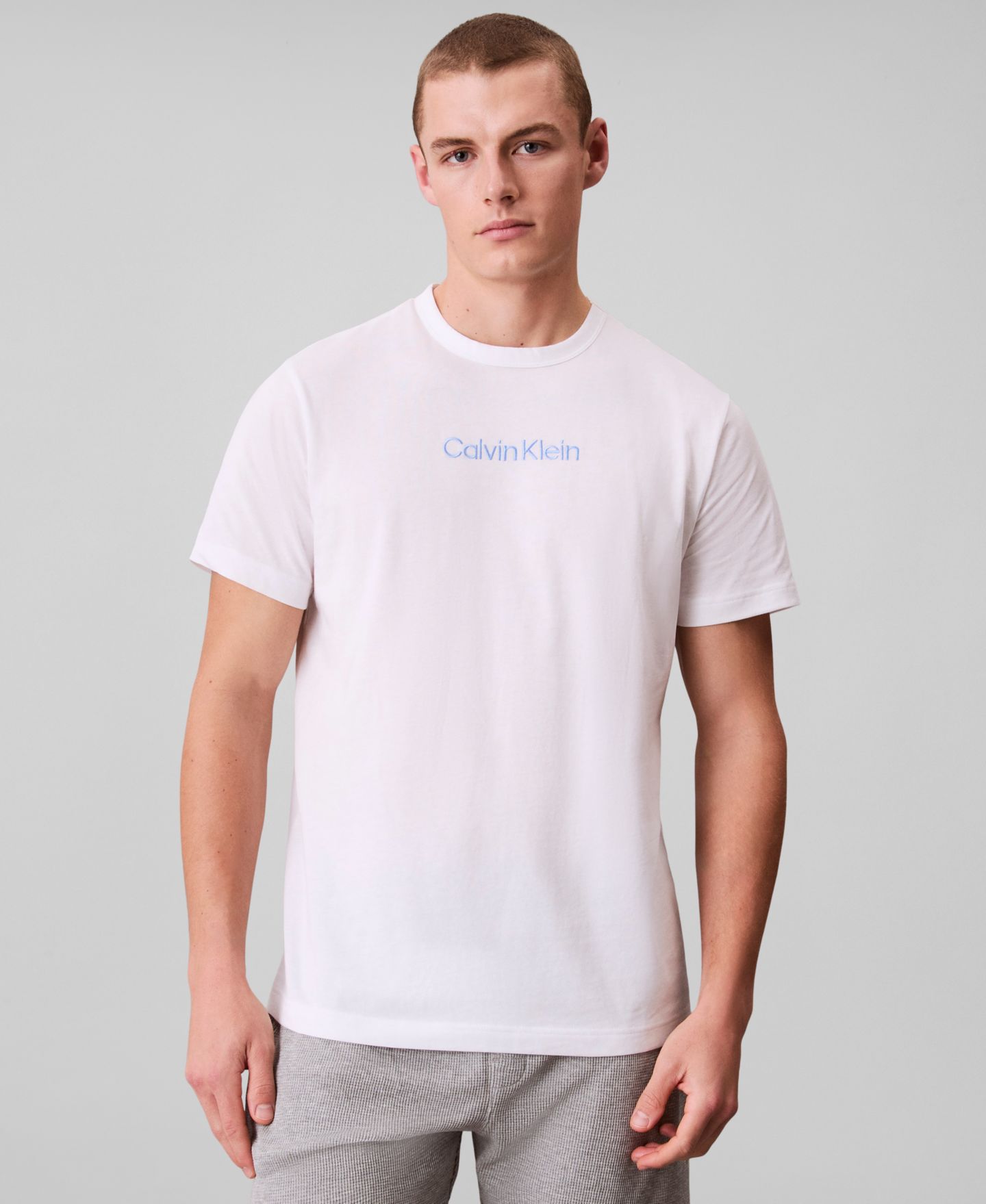 Мужская пижамная свитшоты Calvin Klein с круглым вырезом, цвет: Белый — фото 1