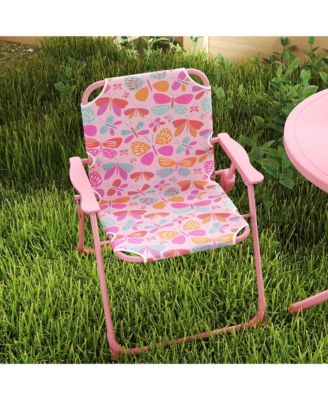 Kids Picnic Table and Chair Set, Outdoor Table with Foldable Chairs