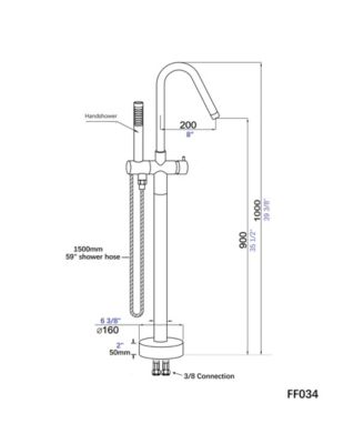 Freestanding Bathtub Faucet with Hand Shower